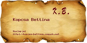 Kopcsa Bettina névjegykártya